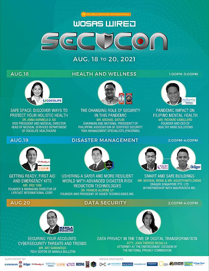 WOSAS Wired SECUCON- a FREE Webinar Series (Aug 18-20, 2021)